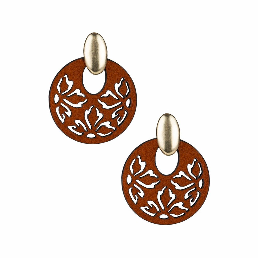 Beige Women\'s Patricia Nash Galati Doorknocker Earrings | 21430GSFT