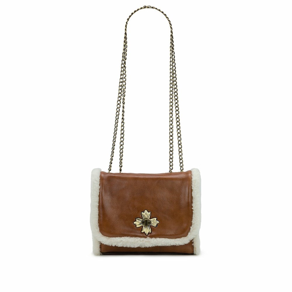 Beige Women's Patricia Nash Harlow Flap Chain Bag Shoulder Bags | 24786YVKQ