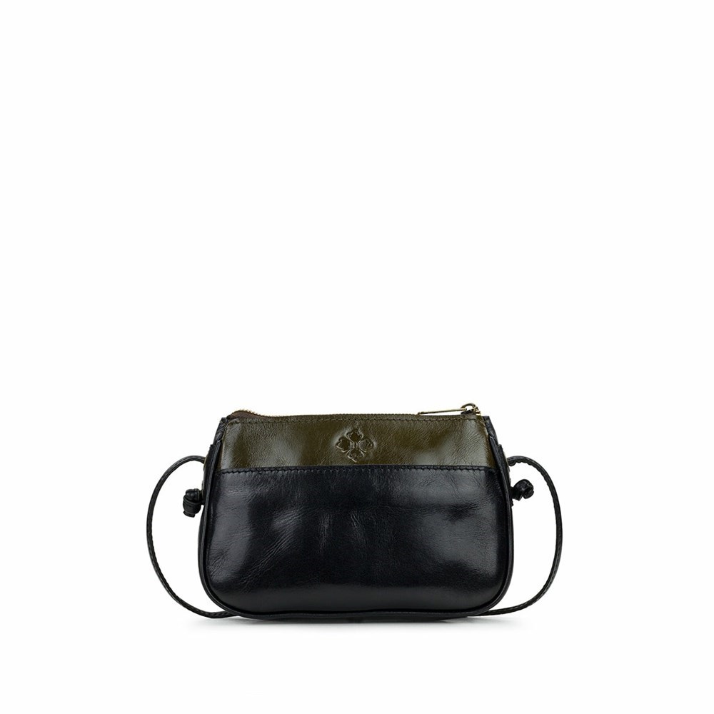 Black / Olive Women's Patricia Nash Bacoli Crossbody Shoulder Bags | 04692LEPR