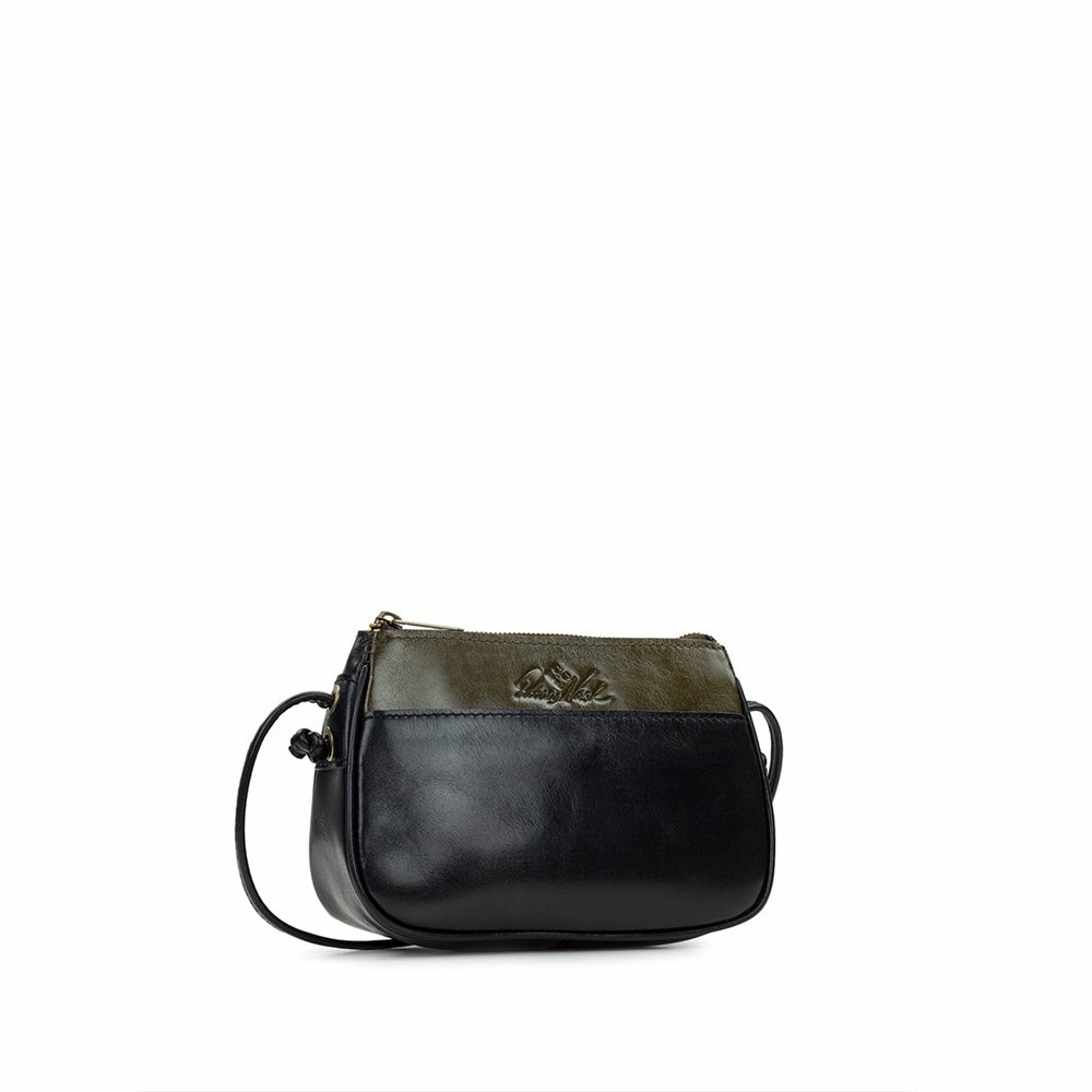 Black / Olive Women's Patricia Nash Bacoli Crossbody Shoulder Bags | 04692LEPR