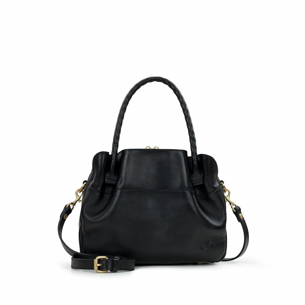 Black Women\'s Patricia Nash Ashford Satchel Handbags | 20718YKBH