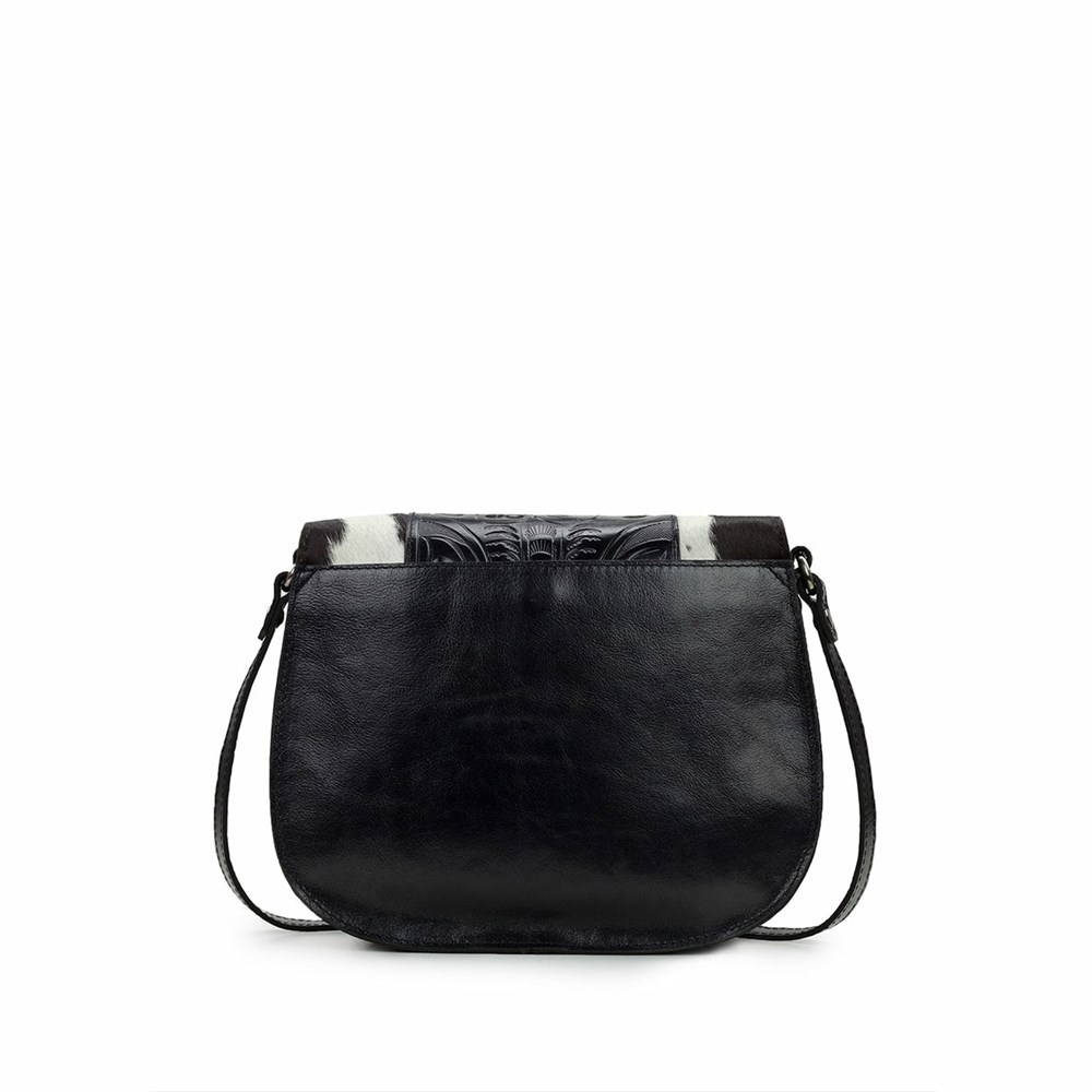 Black Women's Patricia Nash Baylee Saddle Bag Crossbody Bags | 05731FGWY