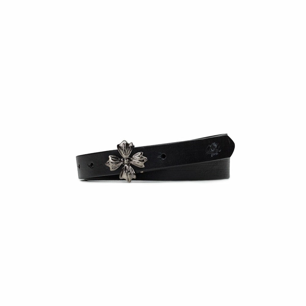 Black Women\'s Patricia Nash Eva Floret Buckle Belt Belts | 18629HLYS