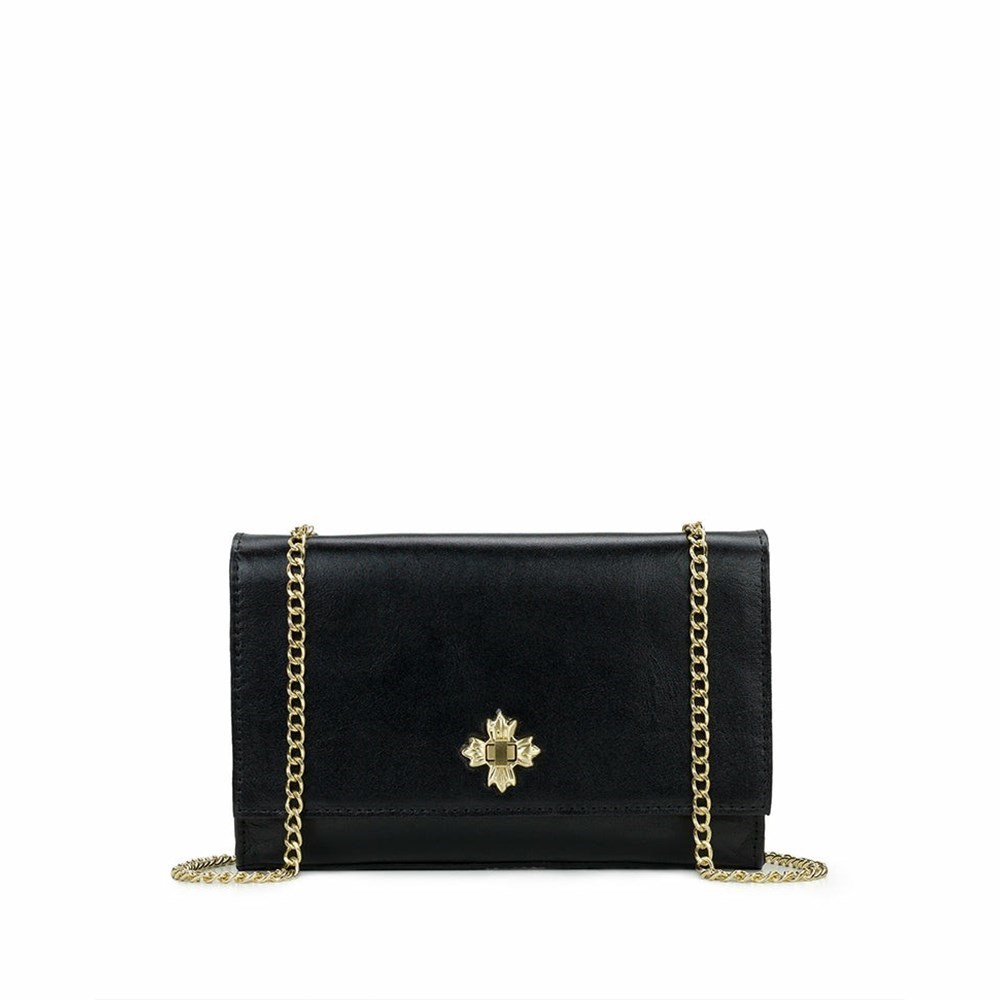 Black Women\'s Patricia Nash Giada Chain Bag Crossbody Bags | 21708RKHV