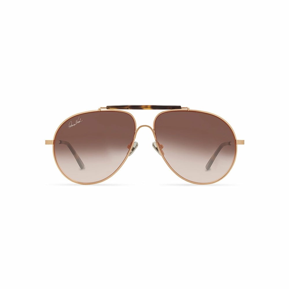 Black Women\'s Patricia Nash Gloria Aviator Sunglasses | 98450ZTHP