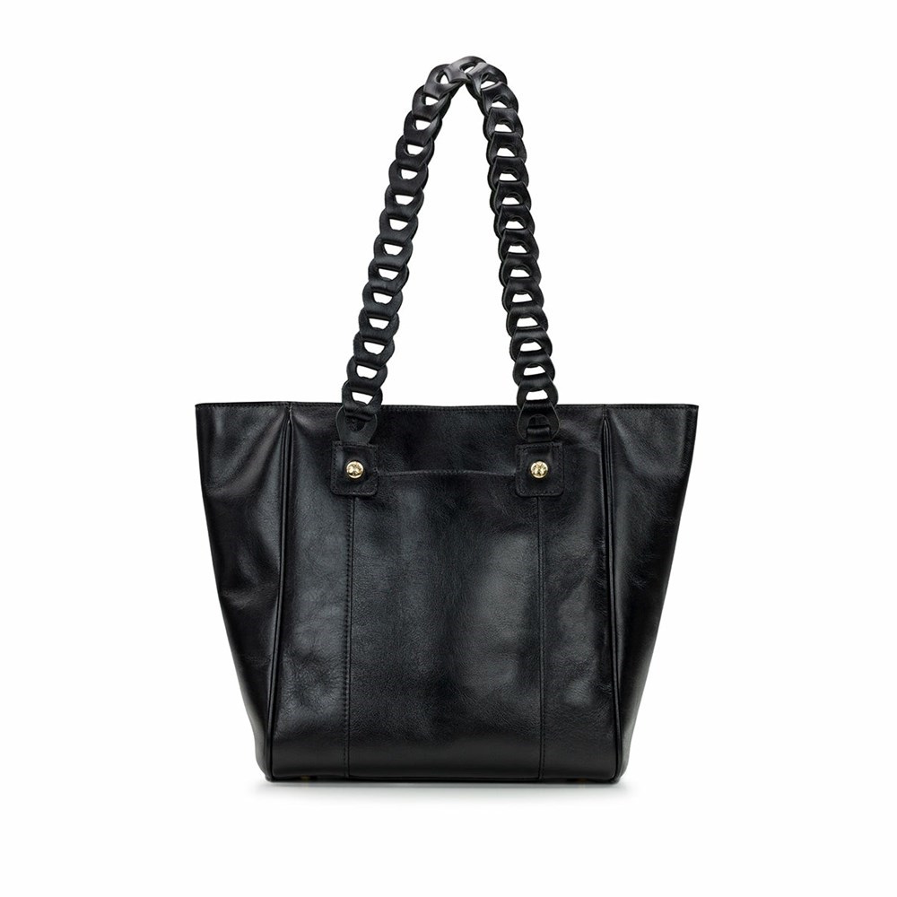 Black Women's Patricia Nash Ivy Chainlink Tote Bags | 15732RACS