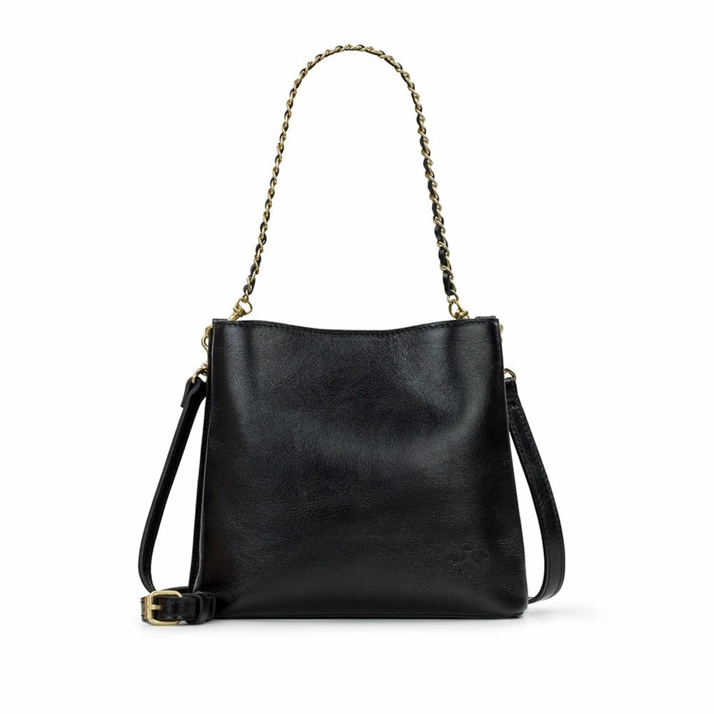 Black Women\'s Patricia Nash Ledra Bucket Crossbody Bags | 31640EMSR