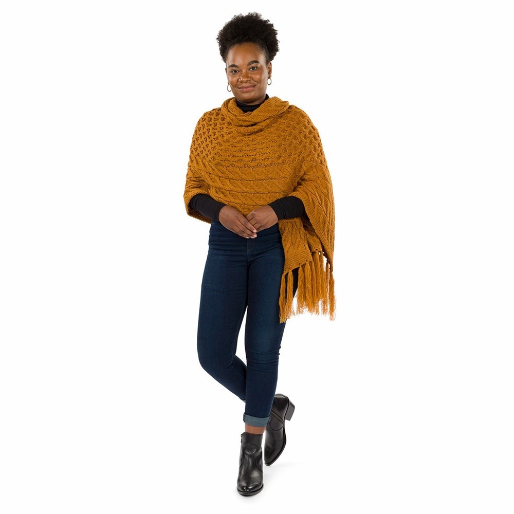 Black Women's Patricia Nash Oversize Knit Cable Scarf Knitwear | 16728RCBS