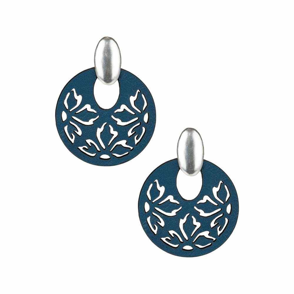 Blue Women\'s Patricia Nash Galati Doorknocker Earrings | 19438MOBH