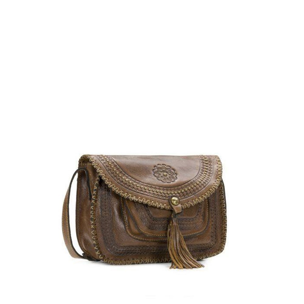 Brown Women's Patricia Nash Beaumont Flap Crossbody Shoulder Bags | 51389CDYU