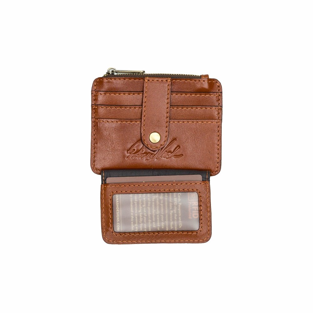 Brown Women's Patricia Nash Cassis ID Wallets | 69850TANW