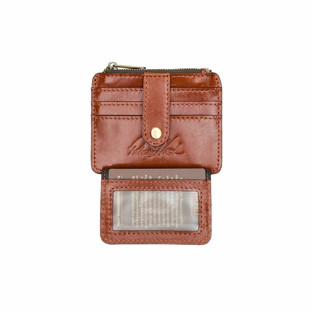 Brown Women's Patricia Nash Cassis ID Wallets | 73462PILK