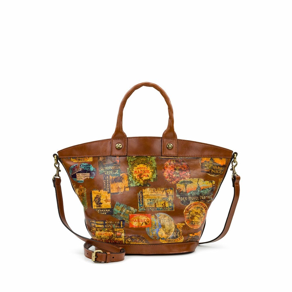 Brown Women\'s Patricia Nash Emiliano Tote Bags | 57069DSOL