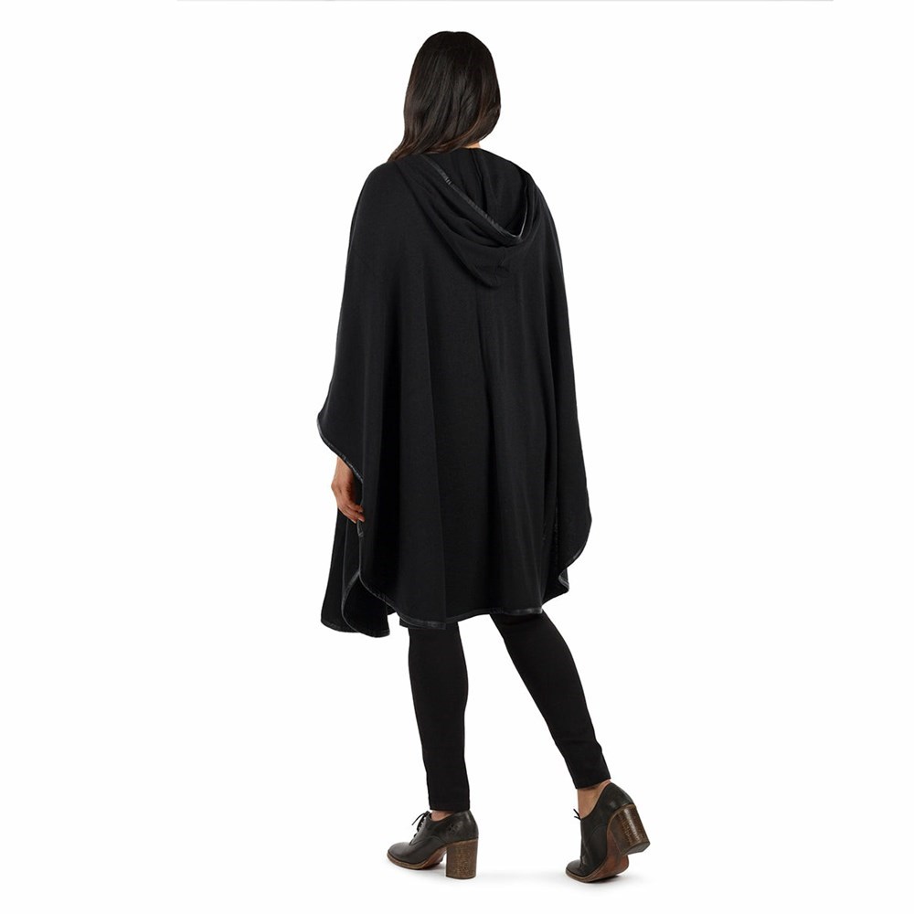 Brown Women's Patricia Nash Hooded Cape with Clasp Knitwear | 24103WYPE