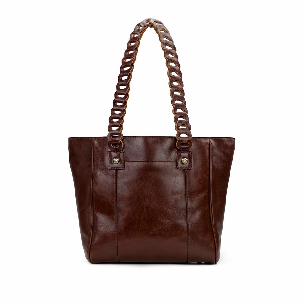 Brown Women's Patricia Nash Ivy Chainlink Tote Bags | 78062YOZU