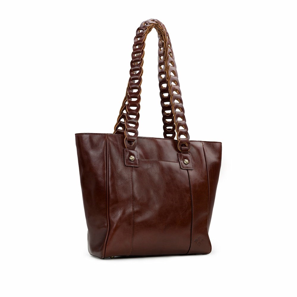 Brown Women's Patricia Nash Ivy Chainlink Tote Bags | 78062YOZU