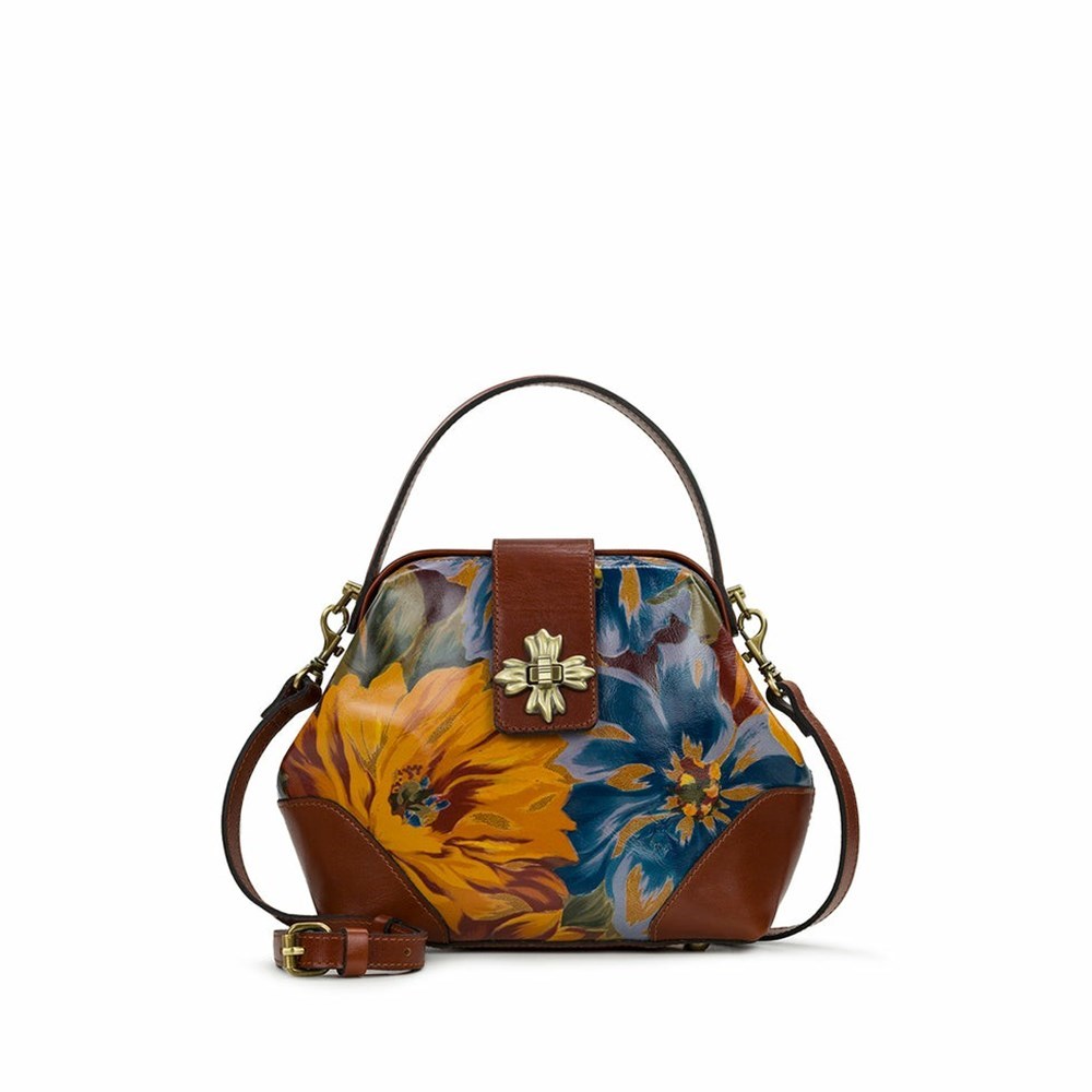 Brown Women\'s Patricia Nash Kettlewell Frame Top Handle Shoulder Bags | 48305GPLU