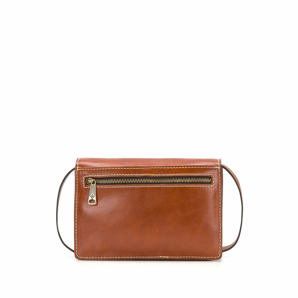 Brown Women's Patricia Nash Lanza Organizer Crossbody Bags | 38420LWCP