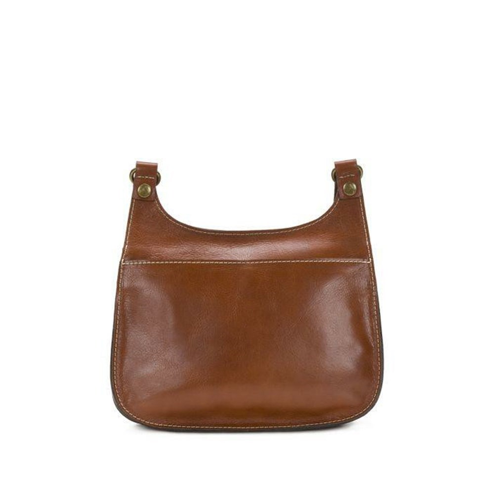 Brown Women's Patricia Nash London Saddle Bag Crossbody Bags | 52038TQVY