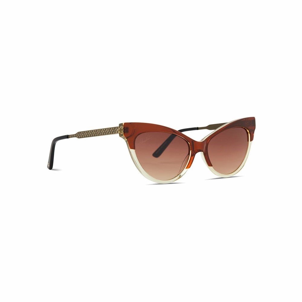 Brown Women's Patricia Nash Monroe Cateye Sunglasses | 94561XEFZ