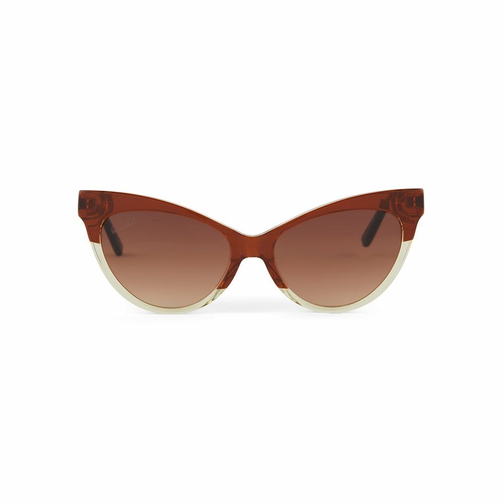 Brown Women\'s Patricia Nash Monroe Cateye Sunglasses | 94561XEFZ