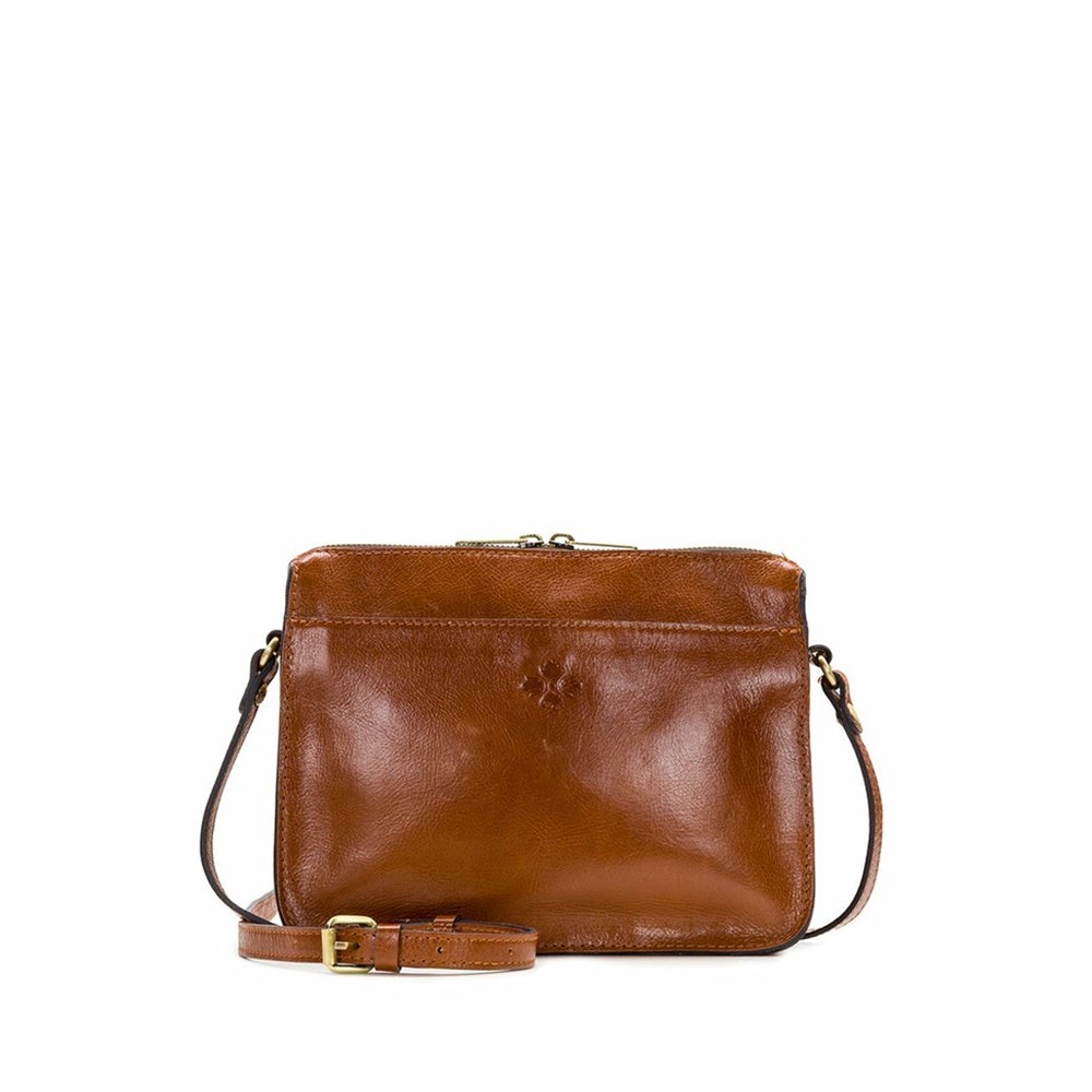 Brown Women\'s Patricia Nash Nazaire Top Zip Crossbody Bags | 16749RWIX