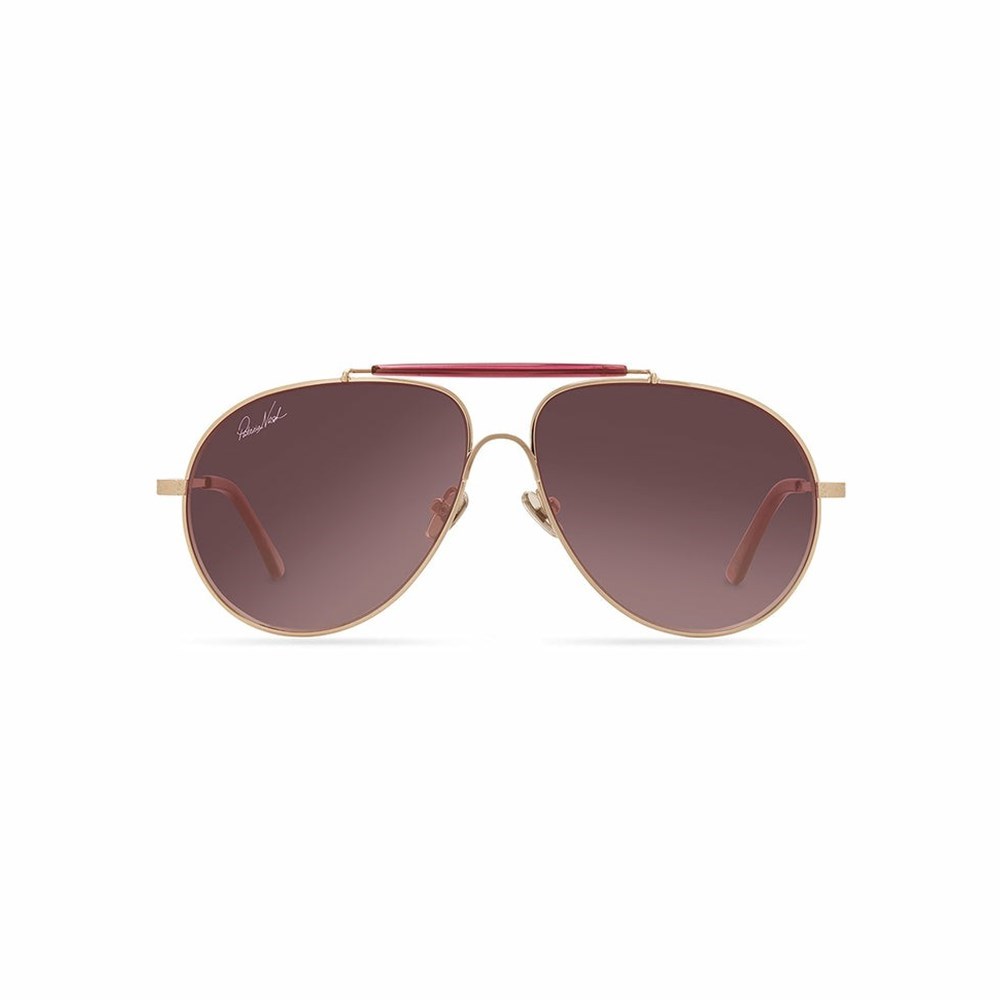 Burgundy Women\'s Patricia Nash Gloria Aviator Sunglasses | 06437CDLA