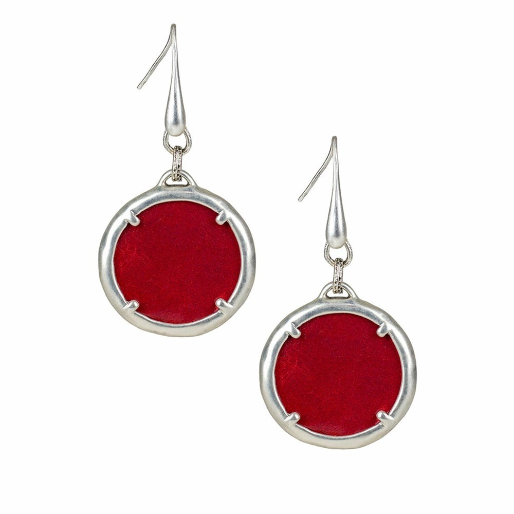 Deep Red Women\'s Patricia Nash Elena Earrings | 35602TDMR