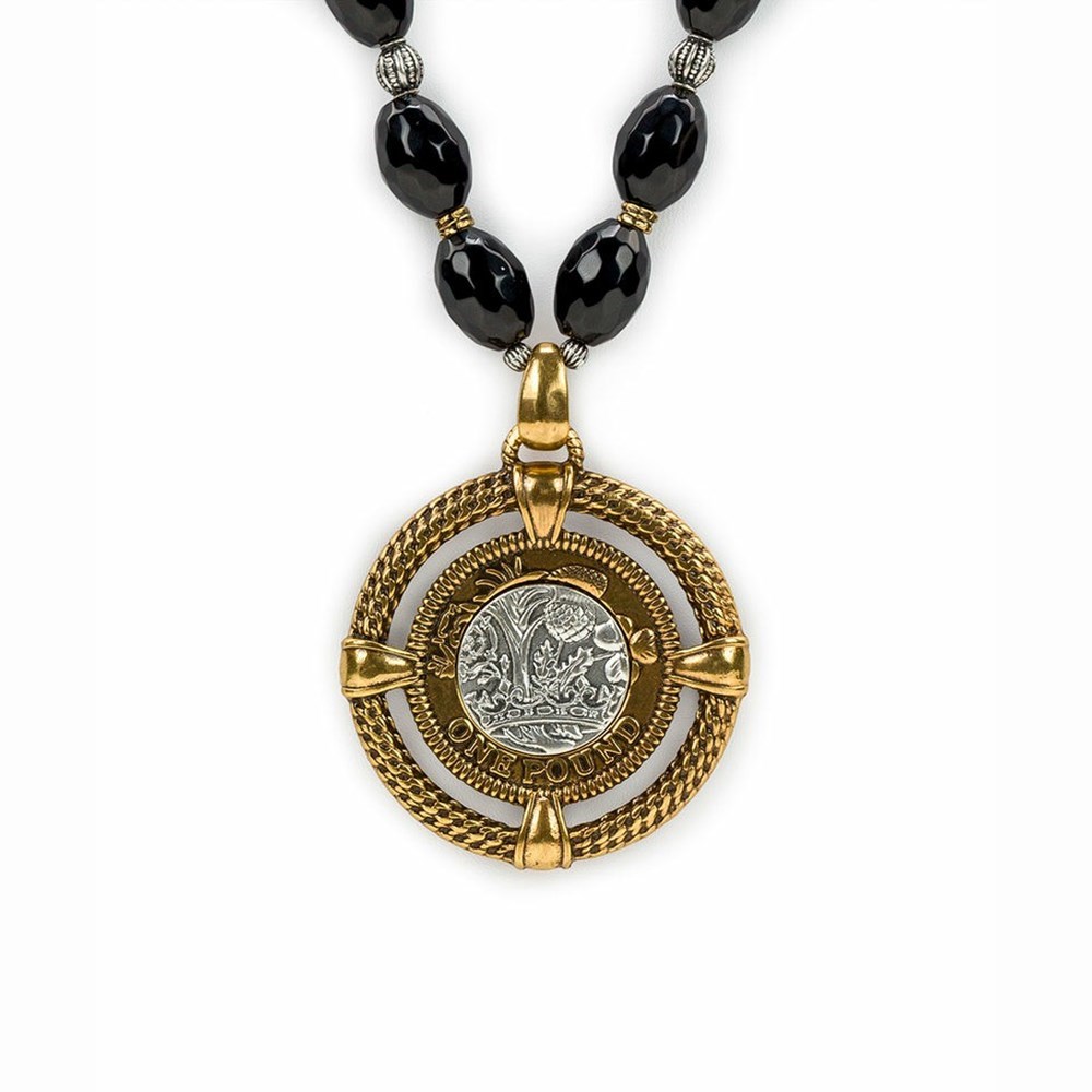 Gold / Silver Women\'s Patricia Nash Beaded Medallion Necklaces | 74068KESA