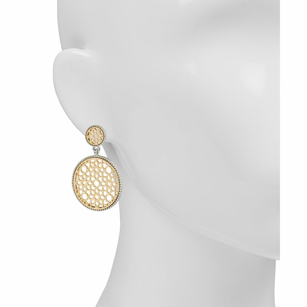 Gold / Silver Women's Patricia Nash Circle Drop Earrings | 31789POKW