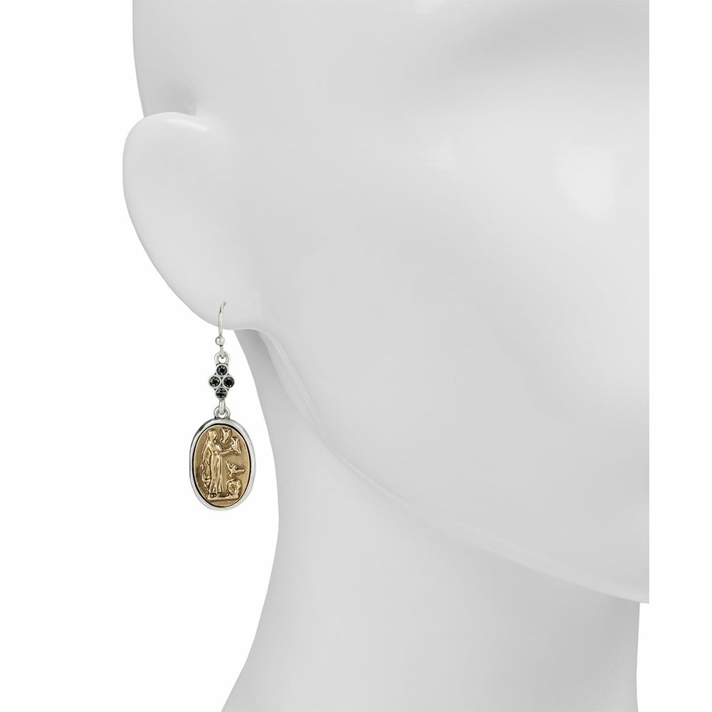 Gold / Silver Women's Patricia Nash Long Oval Drop Earrings | 46279EZDN