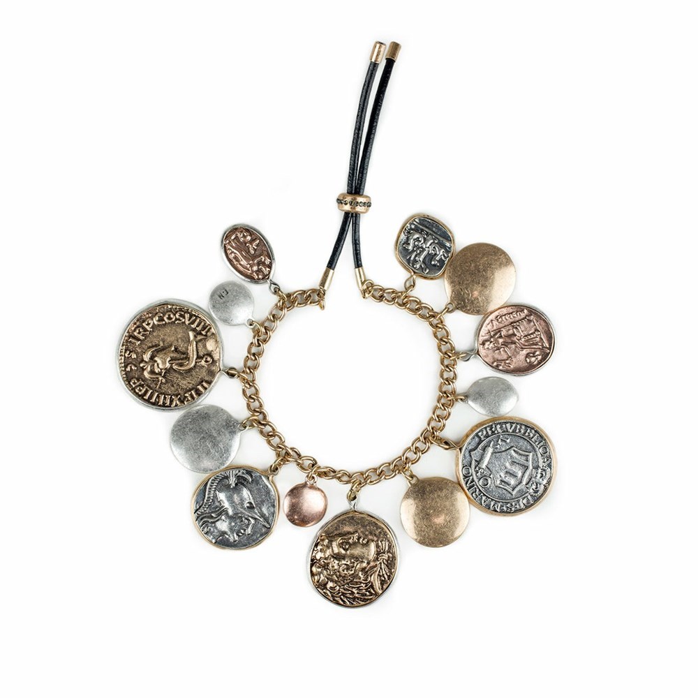 Gold / Silver Women's Patricia Nash Multi Coin Bracelets | 58702PXAR