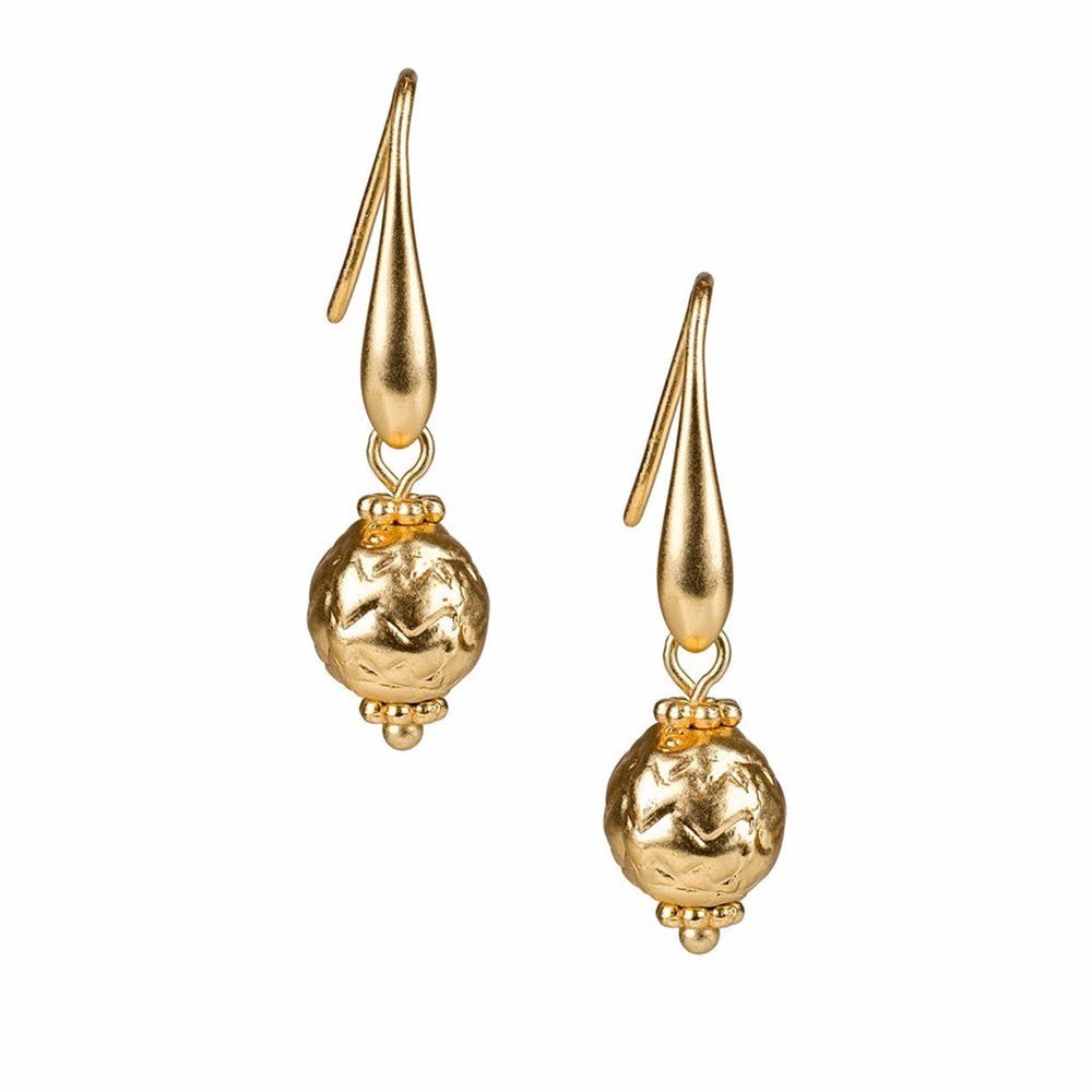 Gold Women\'s Patricia Nash Ball Drop Earrings | 80756ZRIJ