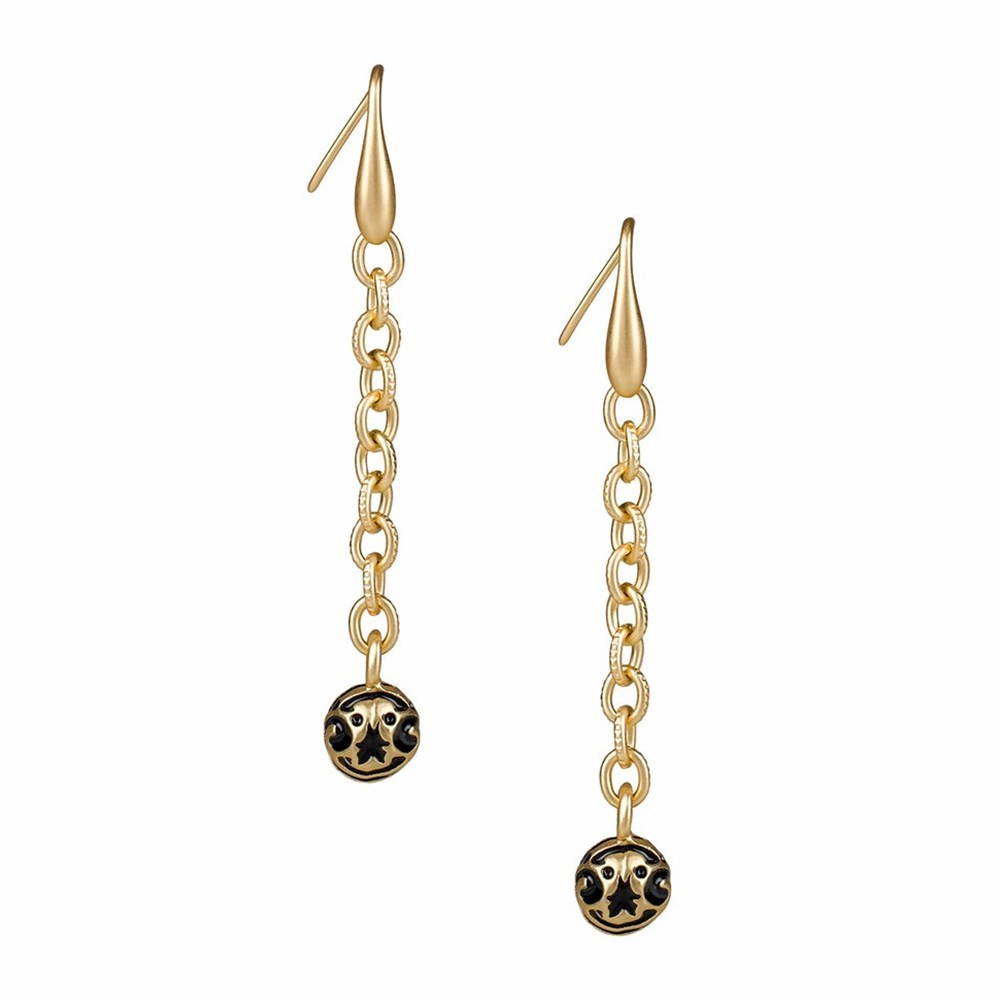 Gold Women\'s Patricia Nash Ball and Chain Dangle Earrings | 69485ABFL