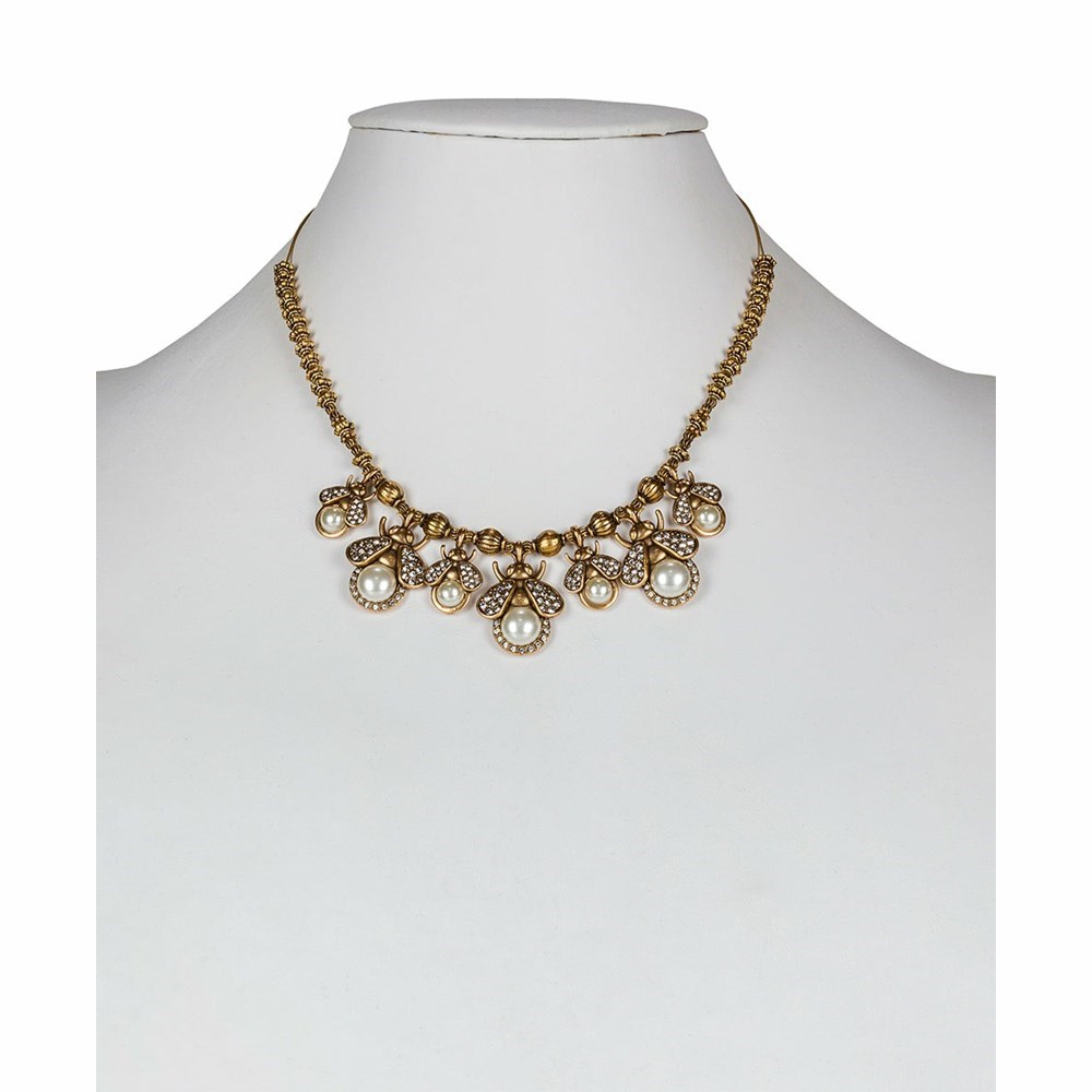 Gold Women's Patricia Nash Bee Graduated Short Necklaces | 92583ZPDJ