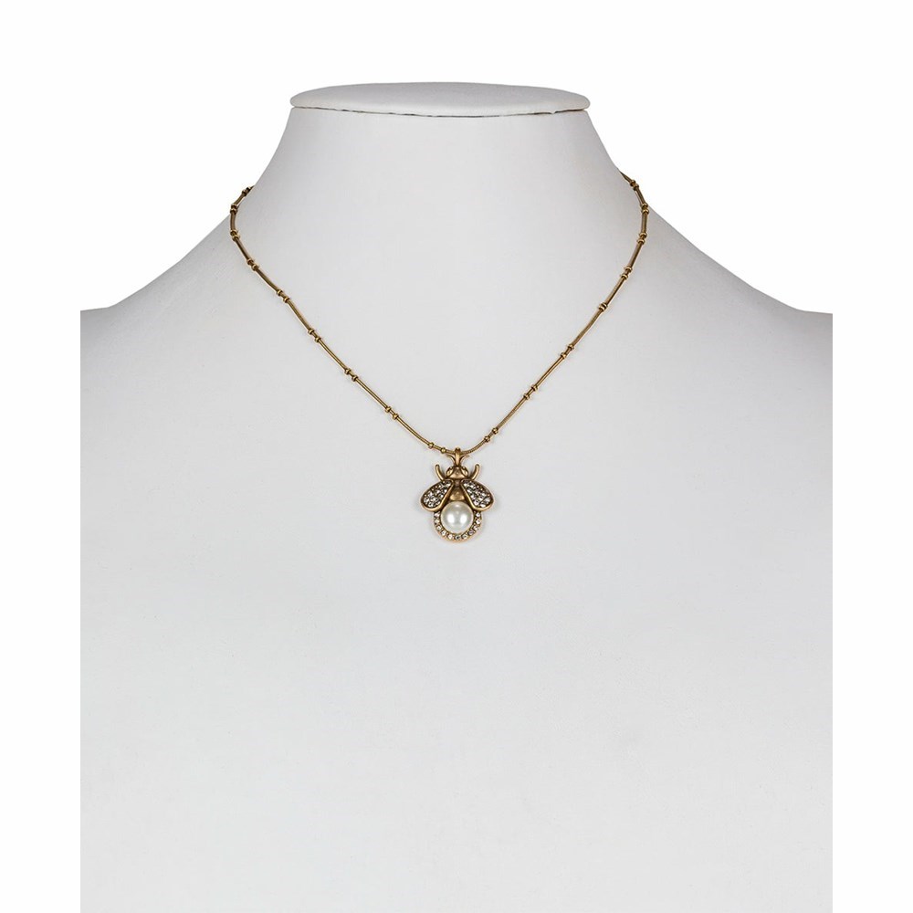 Gold Women's Patricia Nash Bee Pendant Necklaces | 48271BDWQ