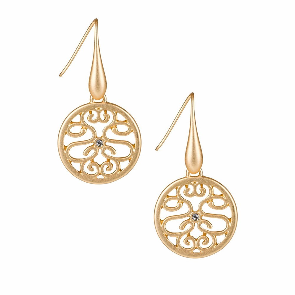 Gold Women\'s Patricia Nash Circle Drop Earrings | 36982SXCU