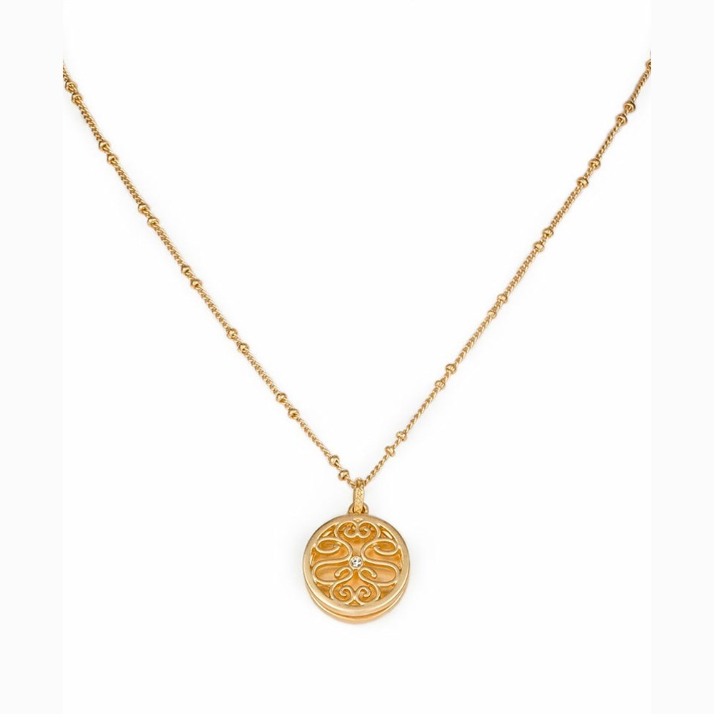 Gold Women\'s Patricia Nash Circle Locket Necklaces | 69802RUSC