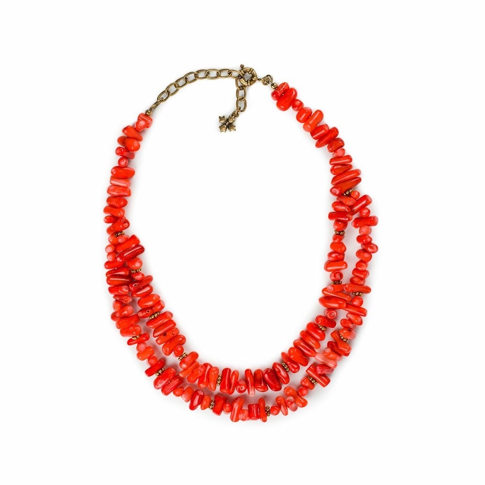 Gold Women's Patricia Nash Coral Short Necklaces | 60931HSFD