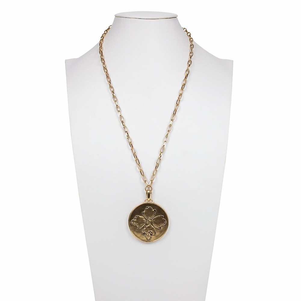 Gold Women's Patricia Nash Coretta Pendant Necklaces | 05764SCMH