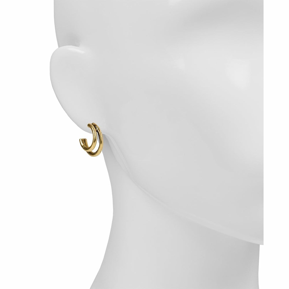Gold Women's Patricia Nash Double Wire Hoop Earrings | 83476NSZV