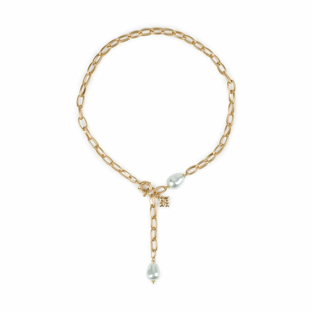 Gold Women\'s Patricia Nash Faux Pearl Lariat Necklaces | 09637MSOU