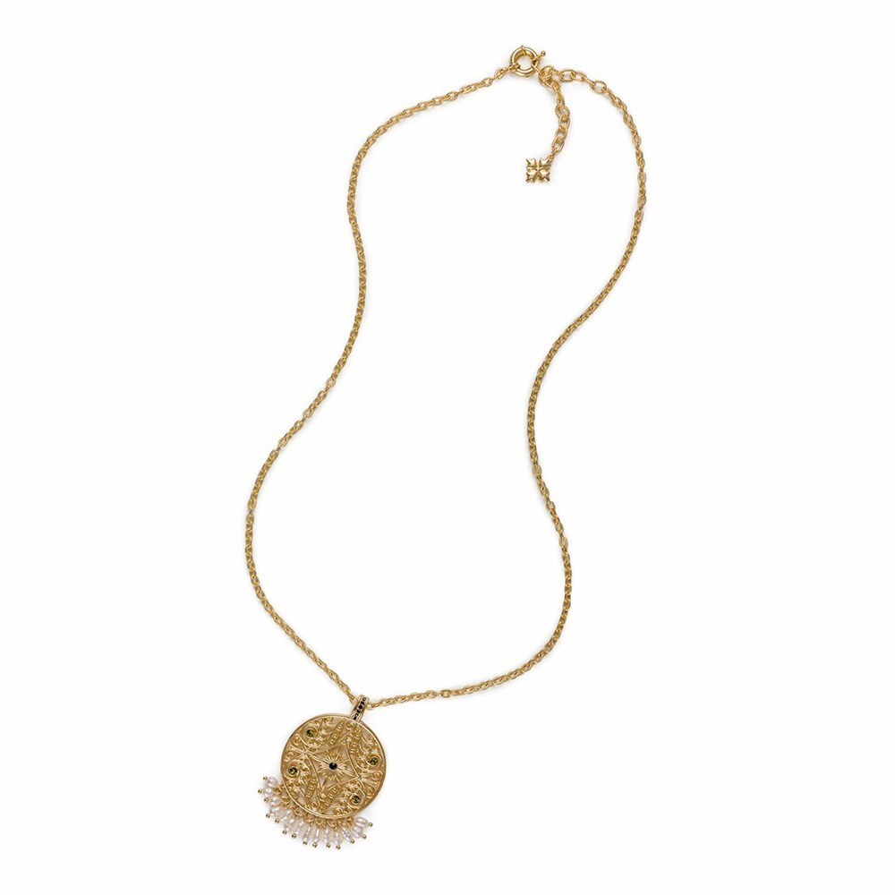 Gold Women's Patricia Nash Filigree Pendant Necklaces | 43896BFPQ