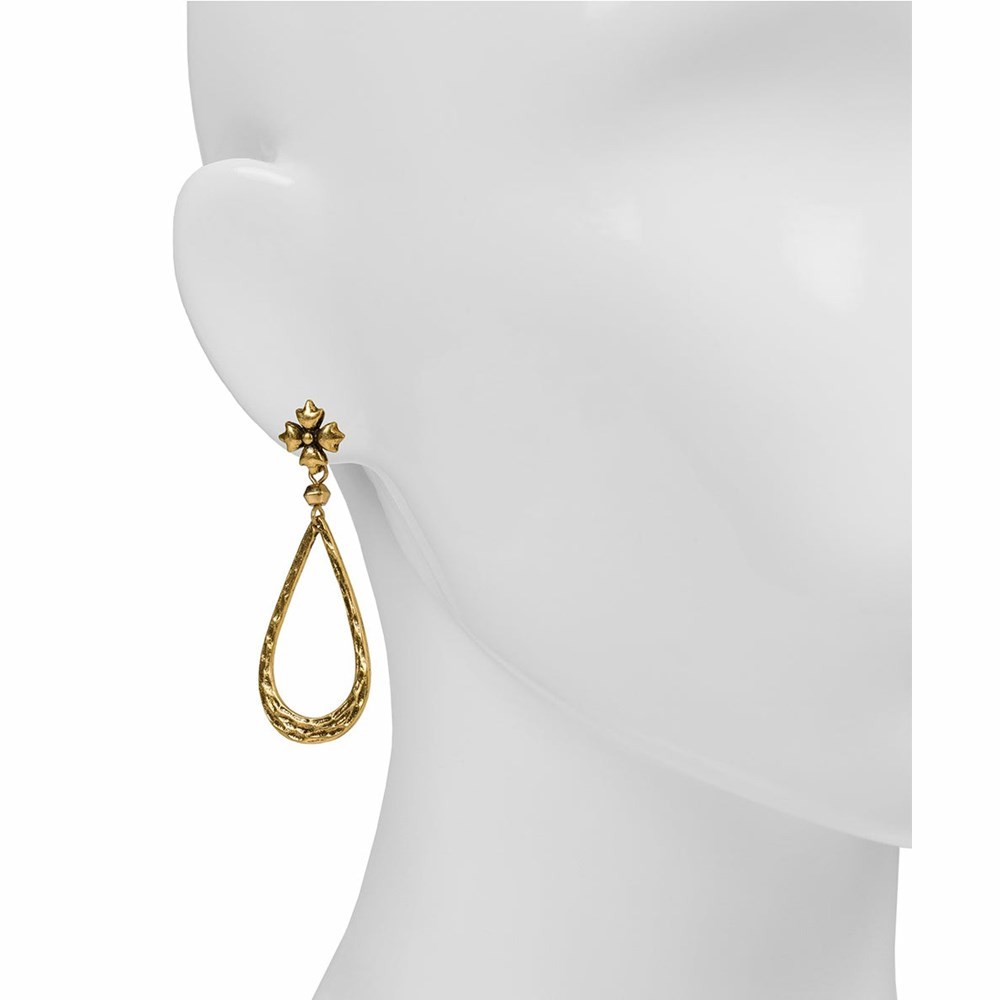 Gold Women's Patricia Nash Floret Post Teardrop Earrings | 45193CEAW