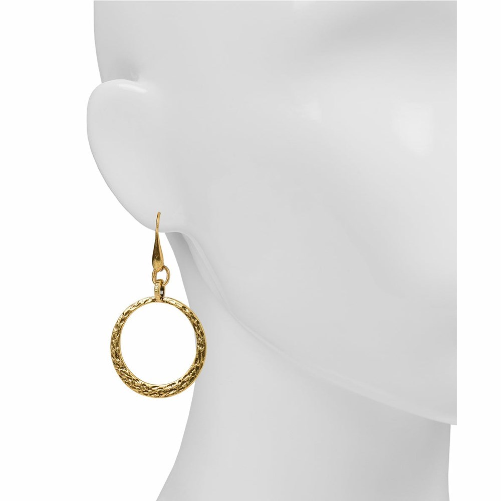 Gold Women's Patricia Nash Hammered Wire Hoop Earrings | 98730LZIK