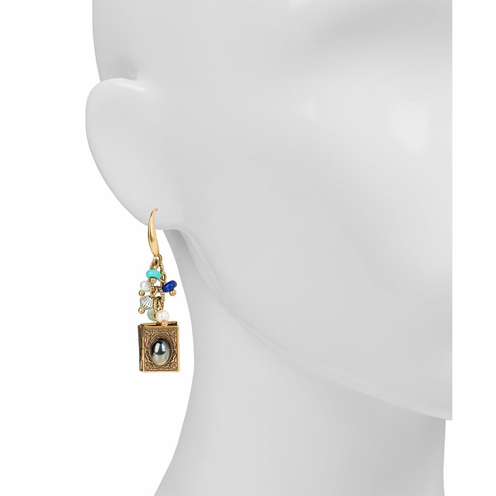 Gold Women's Patricia Nash Multi Bead Charm Dangle Earrings | 09134NYXJ
