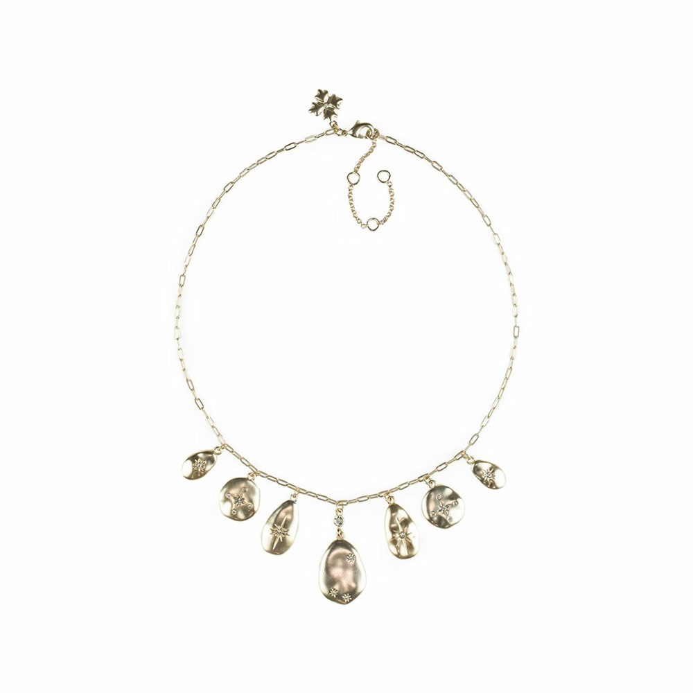 Gold Women's Patricia Nash Multi Charm Necklaces | 23640RGTQ