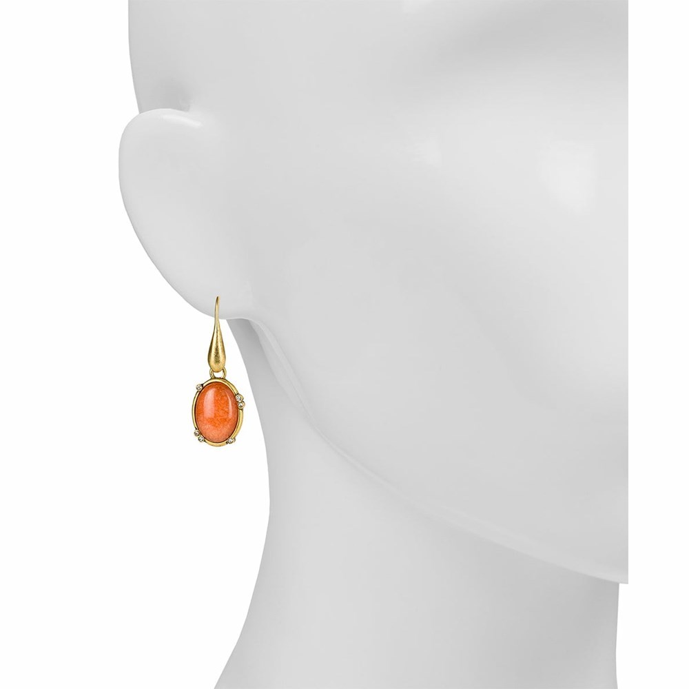 Gold Women's Patricia Nash Oval Coral Drop Earrings | 24187MECI