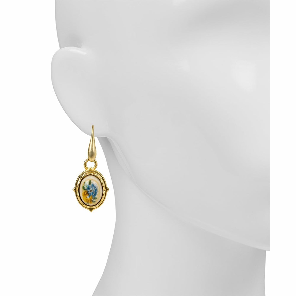 Gold Women's Patricia Nash Oval Drop Earrings | 87410IFOH