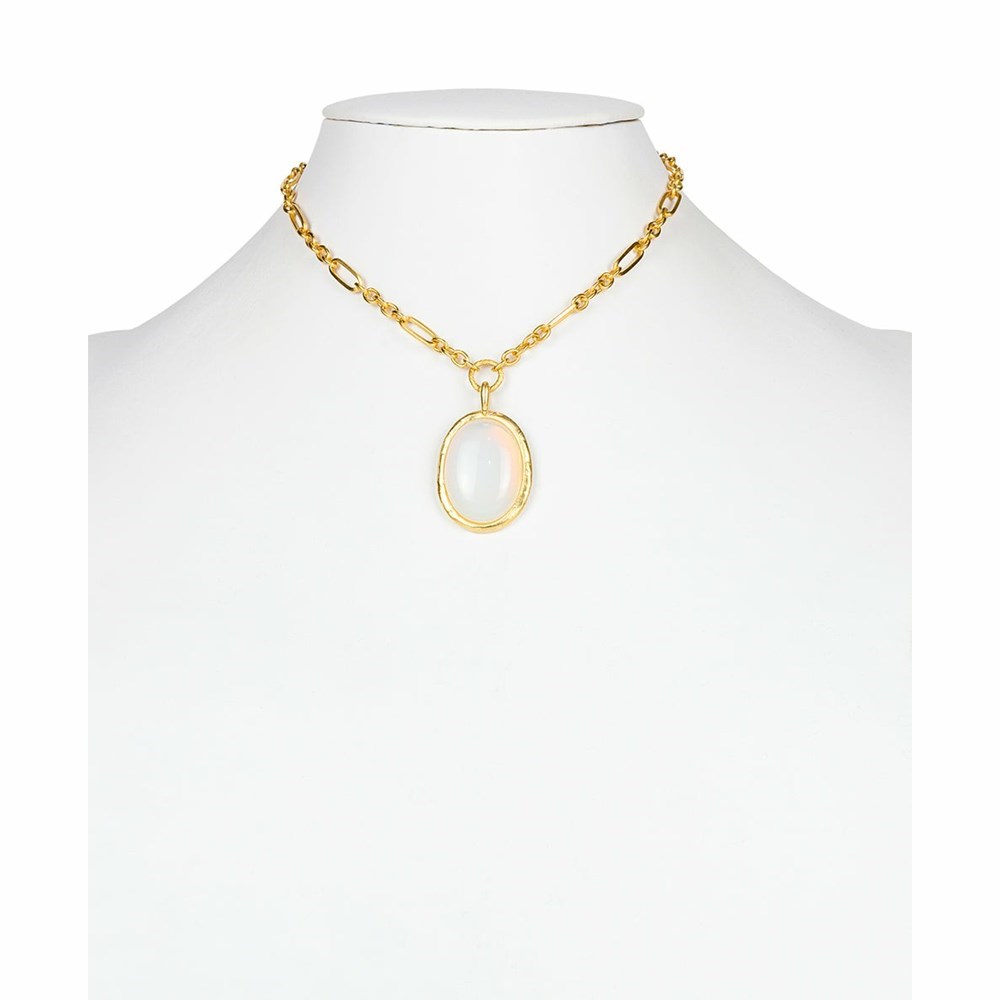 Gold Women's Patricia Nash Oval Pendant Necklaces | 51469MYLE